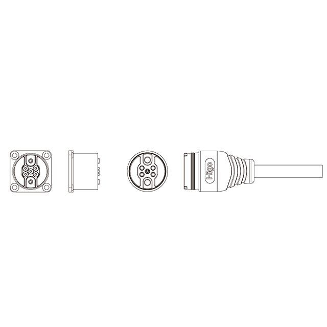 Higo Ebike 5pin battery cable connector electrical aviation plug waterproof male / female cable connector 