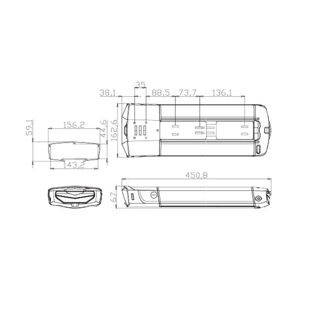 Electric Bicycle power E-bike Rear Rack battery case 36V 48V battery pack