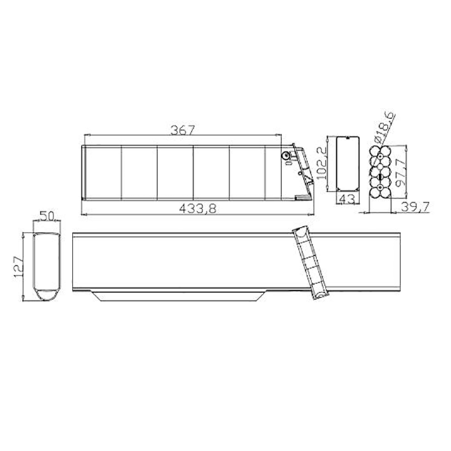 Folding bike battery case 36V lithium battery for electric bike