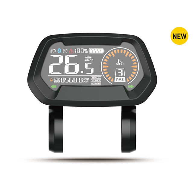 3.2" VA multicolor full perspective segment display for ebike Electric motorcycle Bluetooth USB charging function 