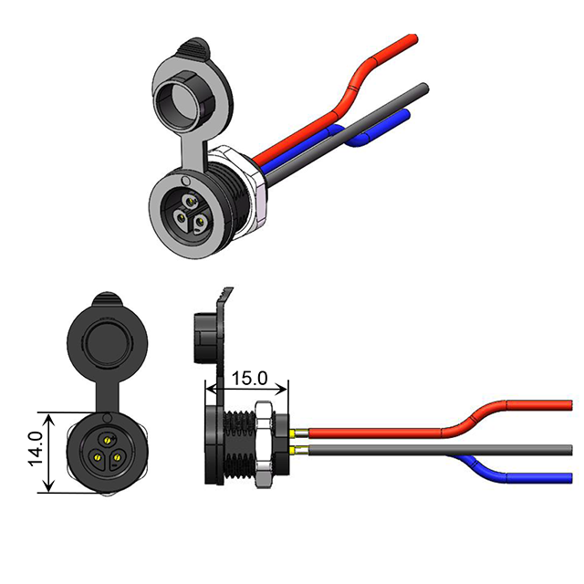 48V AC/DC 6A Battery connectors for ebike