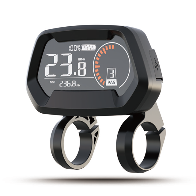 3.2" VA multicolor full perspective segment display for ebike Electric motorcycle Bluetooth USB charging function 