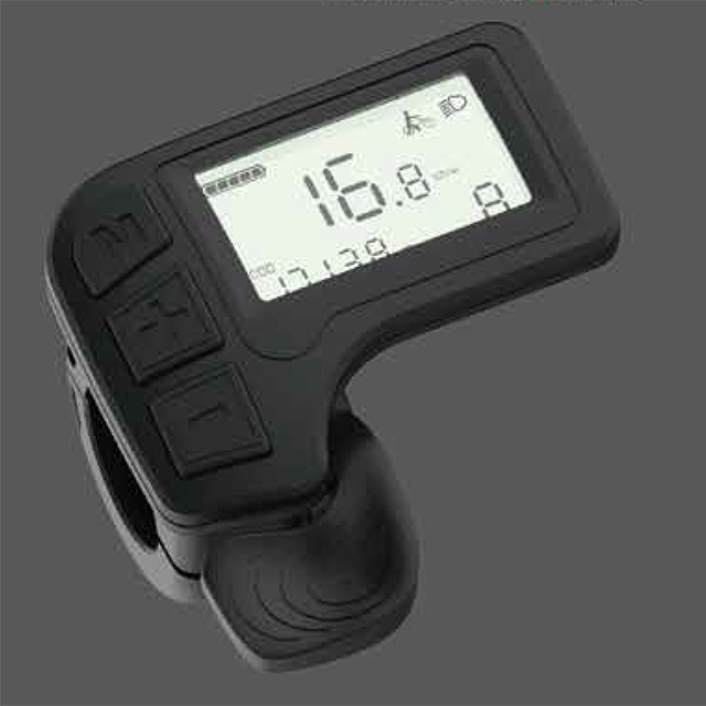 Curved LCD display with thumb throttle for ebike E-scooter