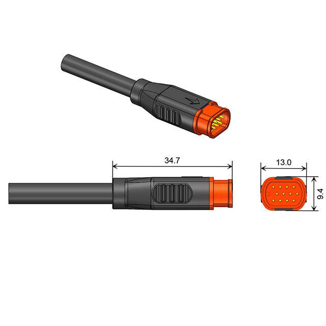 Signal connectors 12Pin IP66 Waterproof Cable Connectors plug High quality male female electric bike