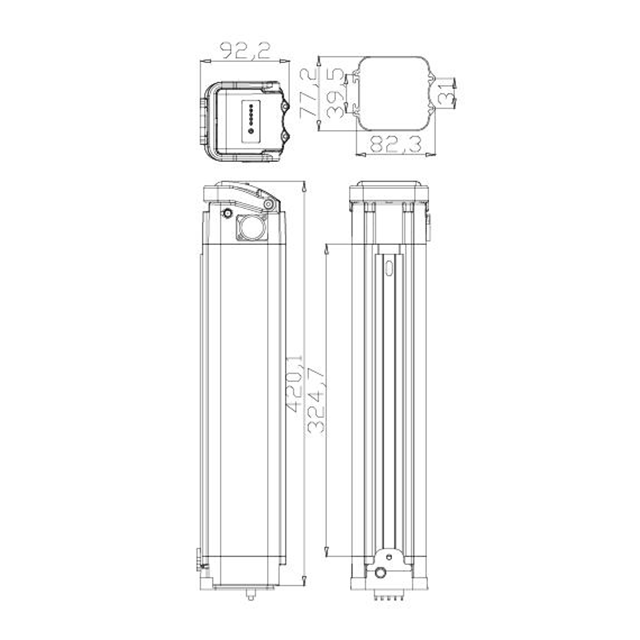 18650 Silver Fish E-Bike Battery Lithium Ion 36volt 13ah 15ah 30ah 48v 11ah 24ah Folding Electric Bicycle Ebike Battery case