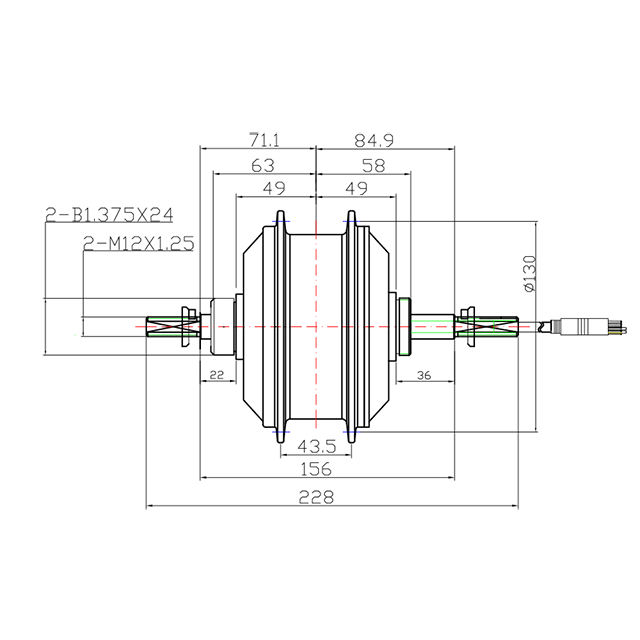 brushless rear hub motor 24v 36v 48v 2500w 350w with disc function made by chinese factory