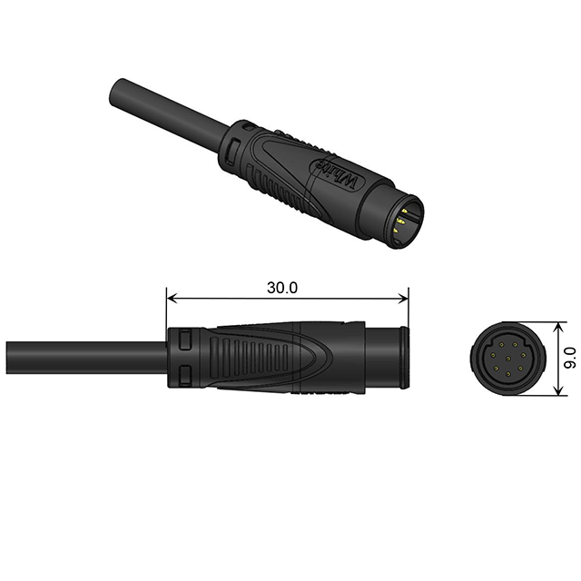 High quality male female electric bike IP66 waterproof M6 M7 M8 cable connector plug