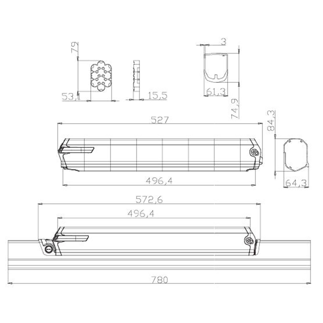 High quality ebike battery 36v 18650 cell 40/50/60 pcs inner type electric bicycle battery case