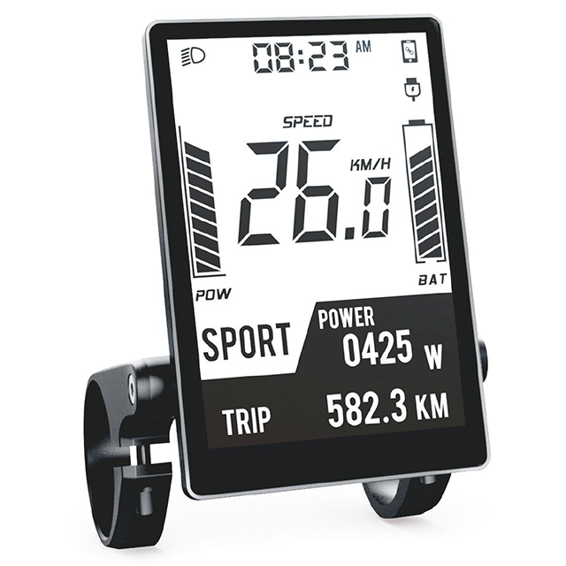 6km/h USB Bluetooth PAS level 24v 36v 48v 3.4 inch display for ebike