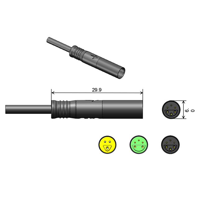 M12 Male Or Female A Coded Connector Straight Molded Cable Waterproof IP66 For Industrial Automation Signals