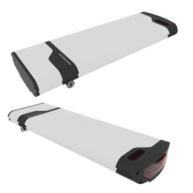 powerful easy install 36v 48v 14ah ebike rear rack battery case with rear light and charger for electric bicycle 