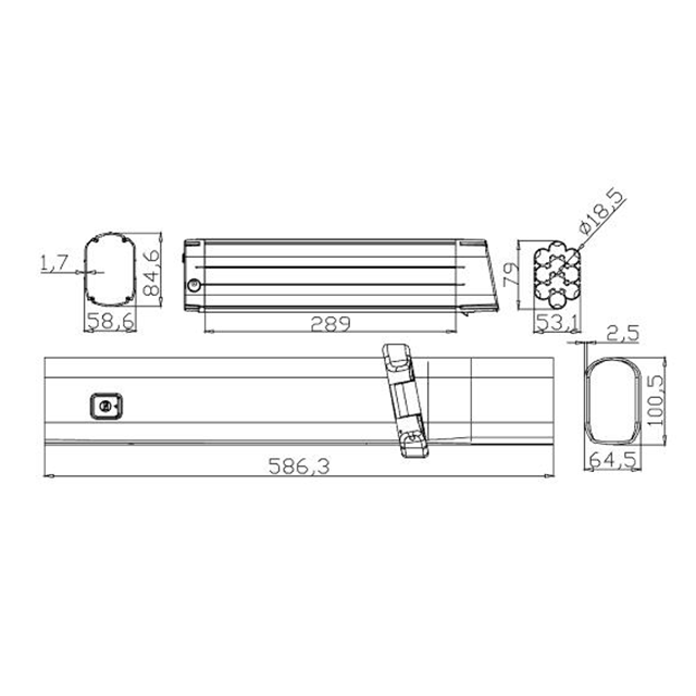  Lithium-ion 18650 Folding Bike Battery Case 36v 48v Lithium Battery For Electric Bike
