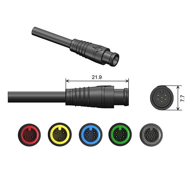 Customized 2/3/4/5/6pin cable wire circular waterproof connector Waterproof Extension Cable Connector IP66 Water Resistance Cable