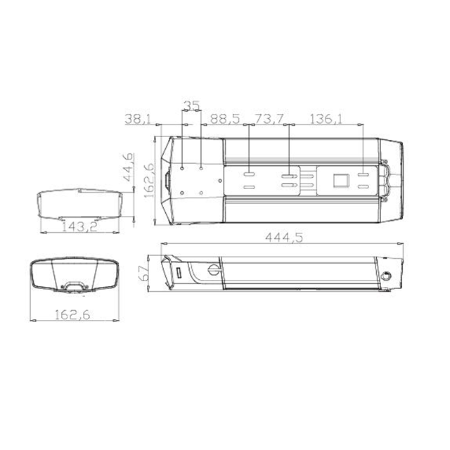 High Quality Rear Rack Type Ultra Slim Battery Case 48V 36V Lithium Ion Battery Pack For Electric Bicycle