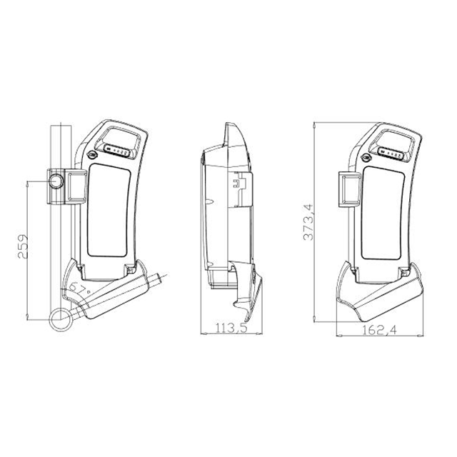  2022 unique design Factory price OEM ODM optional 18650 cell lithium ion battery pack middle tube battery case for ebike 