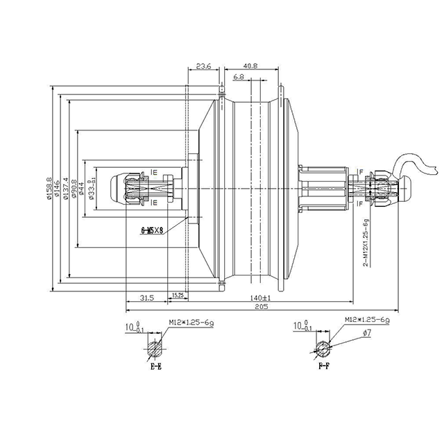 350W/500W electric bicycle hub motor with integrated PAS sensor 