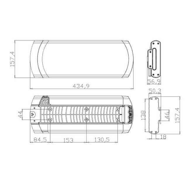 48V 36V Rear Rack Ebike Battery Pack Case 18650 Cells 52pcs Electric Bike Battery Case Empty Bicycle Batteries Box with taillight