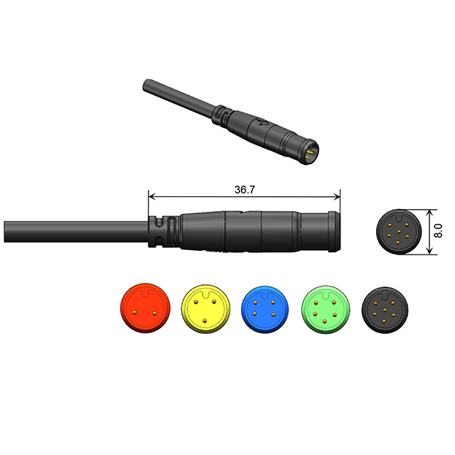 Factory direct sale High quality 2/3/4/5/6pin 48V AC/DC Signal waterproof cable for E-Bike Car Electric Scooter