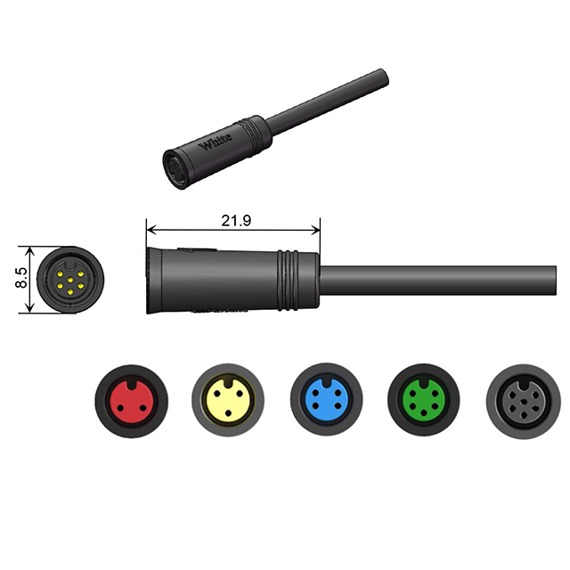2 3 4 5 6 pin/way M12 M14 M15 M16 Waterproof Connector IP66 Electric Power Cable
