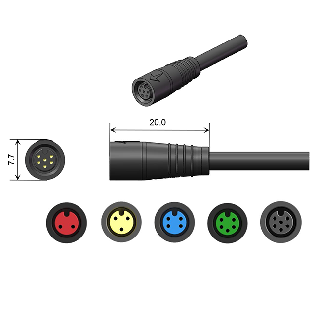 Customized 2/3/4/5/6pin cable wire circular waterproof connector Waterproof Extension Cable Connector IP66 Water Resistance Cable