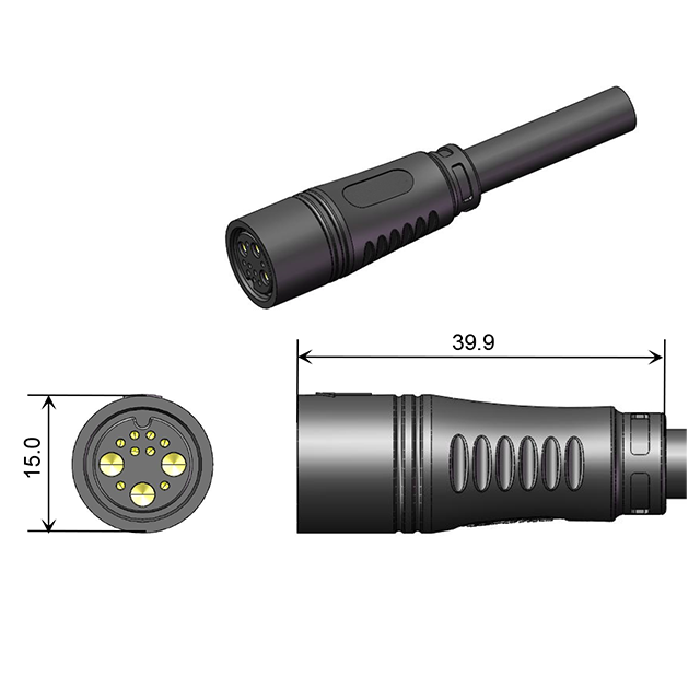 48V AC/DC 25A 11pin motor connectors for ebike