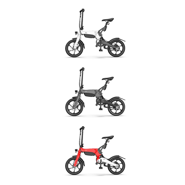 Lightweight Folding Step Thru Electric Bike 250W rear wheel motor 16 inch Endurance 60 Miles Foldable Moped ebike