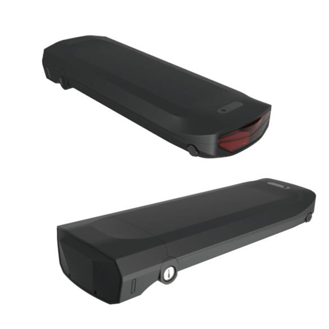 36v 48V Rear Rack Ebike Battery Pack Case 18650 Cells 52pcs Electric Bike Battery Case with rear light and controller