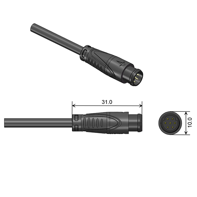 IP66 Ebike Conversion Kit Ebike M8 Cable waterproof connector 7 PIN Male Female connector cables