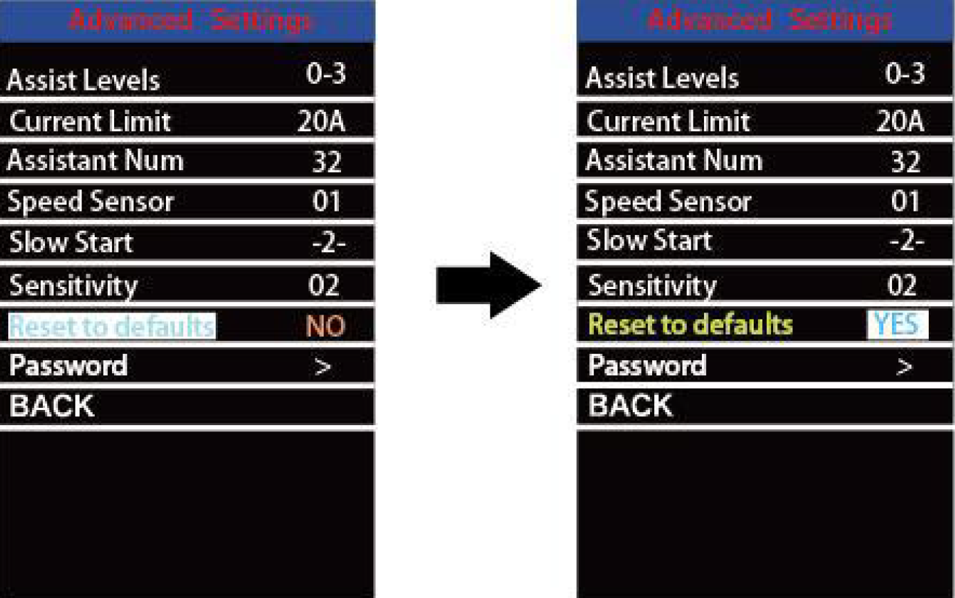 Reset to defaults